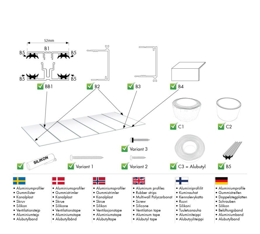 Freitragende Universalprofile(A) stegplatten